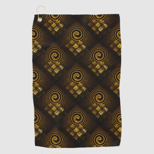 Gold Modern Boho Elegantes abstraktes Kunstmuster Golfhandtuch (Vorderseite)