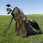 Gold Modern Boho Elegantes abstraktes Kunstmuster Golfhandtuch (Gras)