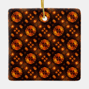 Gold Modern Boho Elegantes abstraktes Kunstmuster Keramikornament