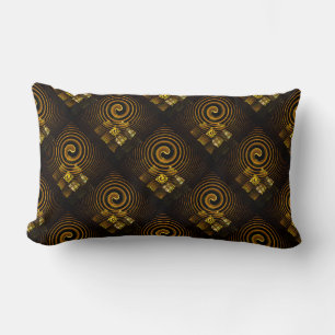 Gold Modern Boho Elegantes abstraktes Kunstmuster Lendenkissen