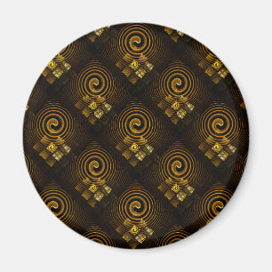Gold Modern Boho Elegantes abstraktes Kunstmuster  Magnet