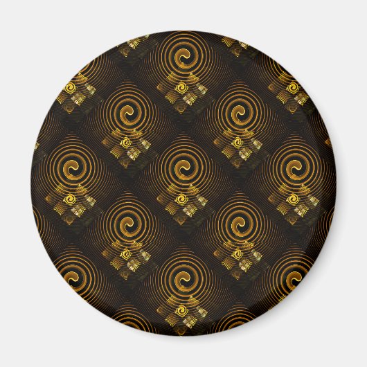 Gold Modern Boho Elegantes abstraktes Kunstmuster  Magnet (Vorne)
