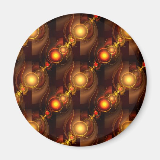 Gold Modern Boho Elegantes abstraktes Kunstmuster  Magnet (Vorne)