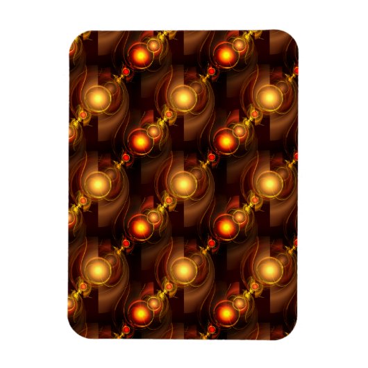 Gold Modern Boho Elegantes abstraktes Kunstmuster Magnet (Vertikal)