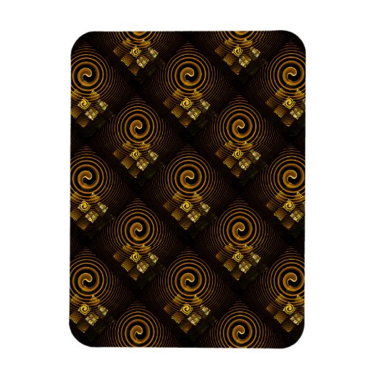 Gold Modern Boho Elegantes abstraktes Kunstmuster Magnet (Vertikal)