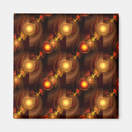 Gold Modern Boho Elegantes abstraktes Kunstmuster Magnet (Vorne)