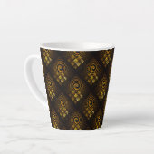 Gold Modern Boho Elegantes abstraktes Kunstmuster Milchtasse (Linke Ecke)
