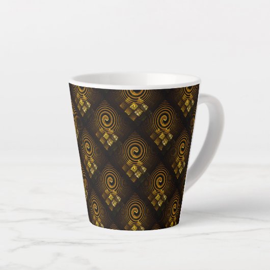 Gold Modern Boho Elegantes abstraktes Kunstmuster Milchtasse (Rechte Ecke)