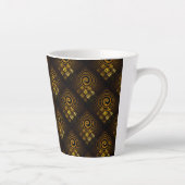 Gold Modern Boho Elegantes abstraktes Kunstmuster Milchtasse (Rechts)