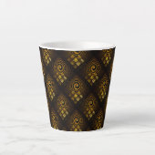 Gold Modern Boho Elegantes abstraktes Kunstmuster Milchtasse (Vorderseite)