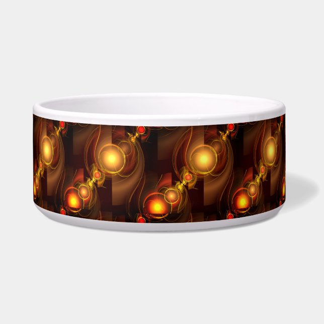 Gold Modern Boho Elegantes abstraktes Kunstmuster  Napf (Vorderseite)