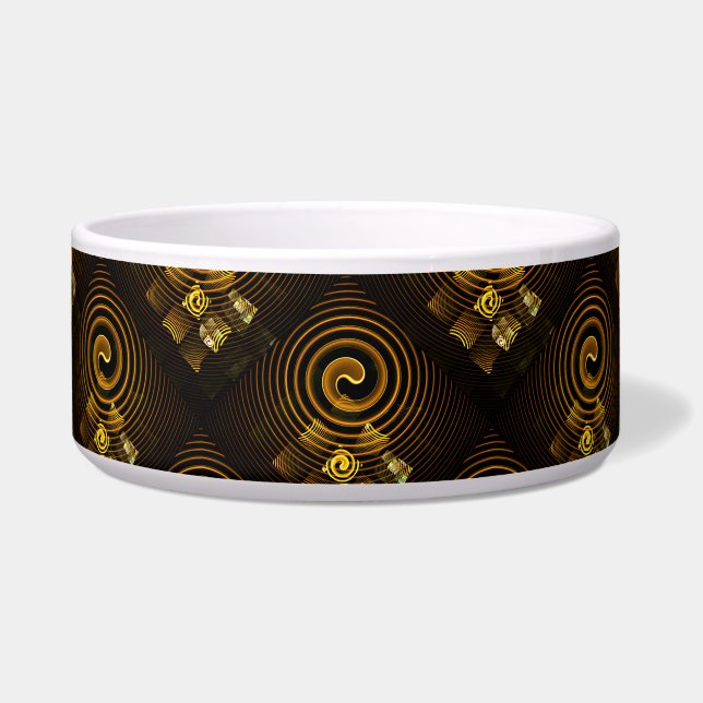 Gold Modern Boho Elegantes abstraktes Kunstmuster  Napf (Vorderseite)
