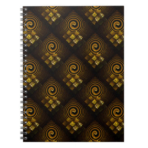Gold Modern Boho Elegantes abstraktes Kunstmuster  Notizblock
