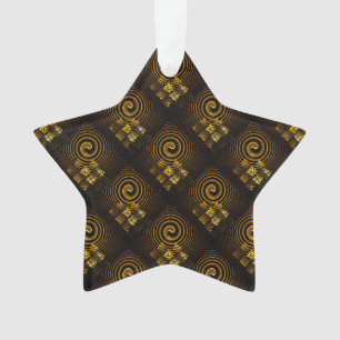 Gold Modern Boho Elegantes abstraktes Kunstmuster  Ornament