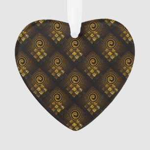Gold Modern Boho Elegantes abstraktes Kunstmuster  Ornament