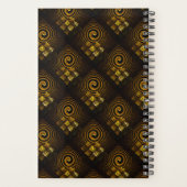 Gold Modern Boho Elegantes abstraktes Kunstmuster Planer (Rückseite)