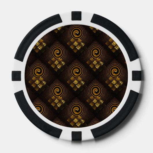 Gold Modern Boho Elegantes abstraktes Kunstmuster  Pokerchips (Vorderseite)