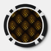 Gold Modern Boho Elegantes abstraktes Kunstmuster  Pokerchips (Rückseite)