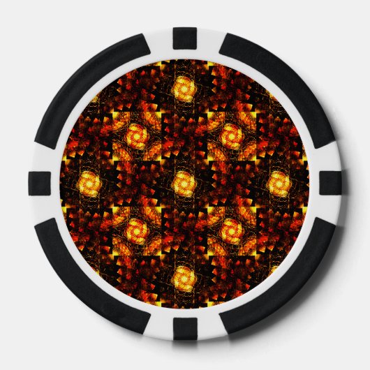 Gold Modern Boho Elegantes abstraktes Kunstmuster Pokerchips (Vorderseite)