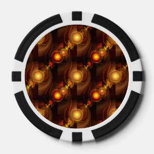 Gold Modern Boho Elegantes abstraktes Kunstmuster Pokerchips