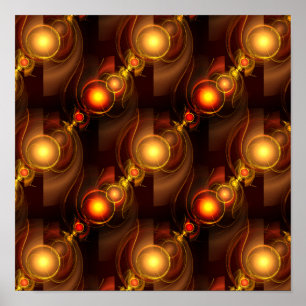 Gold Modern Boho Elegantes abstraktes Kunstmuster Poster