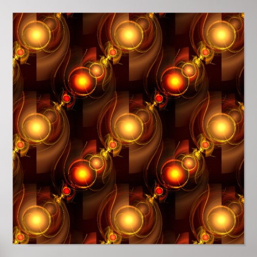 Gold Modern Boho Elegantes abstraktes Kunstmuster Poster (Vorne)