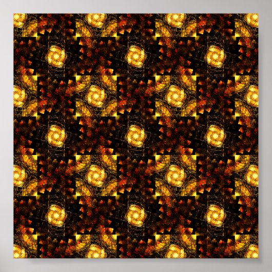 Gold Modern Boho Elegantes abstraktes Kunstmuster Poster (Vorne)