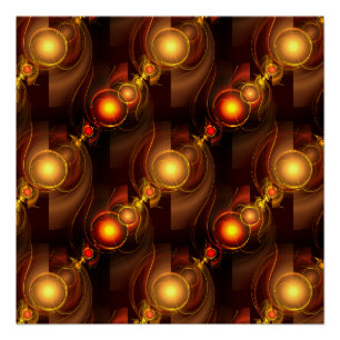 Gold Modern Boho Elegantes abstraktes Kunstmuster  Poster