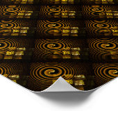 Gold Modern Boho Elegantes abstraktes Kunstmuster  Poster (Ecke)