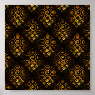 Gold Modern Boho Elegantes abstraktes Kunstmuster Poster