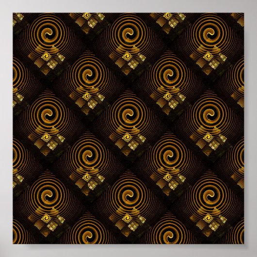 Gold Modern Boho Elegantes abstraktes Kunstmuster  Poster (Vorne)