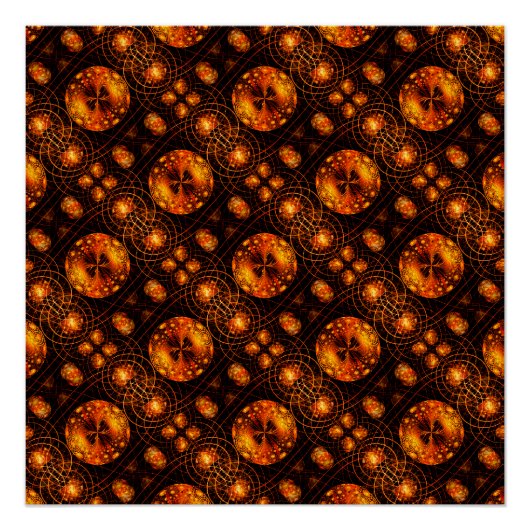 Gold Modern Boho Elegantes abstraktes Kunstmuster Poster (Vorderseite)