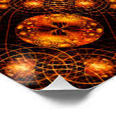 Gold Modern Boho Elegantes abstraktes Kunstmuster Poster (Ecke)