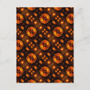 Gold Modern Boho Elegantes abstraktes Kunstmuster Postkarte