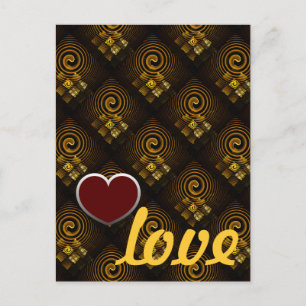 Gold Modern Boho Elegantes abstraktes Kunstmuster Postkarte