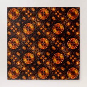 Gold Modern Boho Elegantes abstraktes Kunstmuster  Puzzle