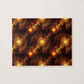 Gold Modern Boho Elegantes abstraktes Kunstmuster Puzzle (Horizontal)