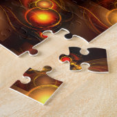 Gold Modern Boho Elegantes abstraktes Kunstmuster Puzzle (Seite)