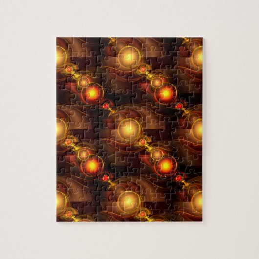 Gold Modern Boho Elegantes abstraktes Kunstmuster Puzzle (Vertikal)