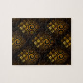 Gold Modern Boho Elegantes abstraktes Kunstmuster Puzzle (Horizontal)