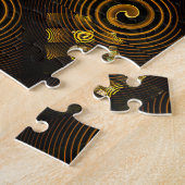 Gold Modern Boho Elegantes abstraktes Kunstmuster Puzzle (Seite)