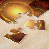 Gold Modern Boho Elegantes abstraktes Kunstmuster Puzzle (Seite)