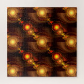 Gold Modern Boho Elegantes abstraktes Kunstmuster Puzzle (Horizontal)