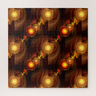 Gold Modern Boho Elegantes abstraktes Kunstmuster Puzzle