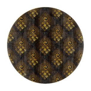 Gold Modern Boho Elegantes abstraktes Kunstmuster Schneidebrett