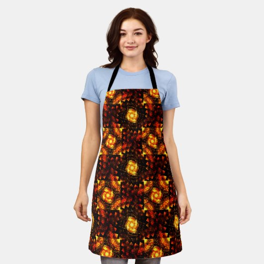 Gold Modern Boho Elegantes abstraktes Kunstmuster Schürze (Getragen)