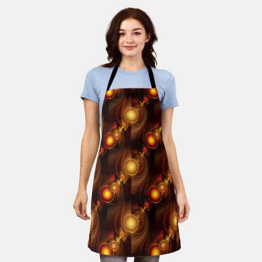 Gold Modern Boho Elegantes abstraktes Kunstmuster Schürze (Getragen)