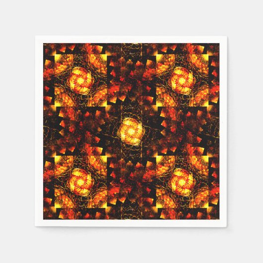 Gold Modern Boho Elegantes abstraktes Kunstmuster Serviette (Vorderseite)