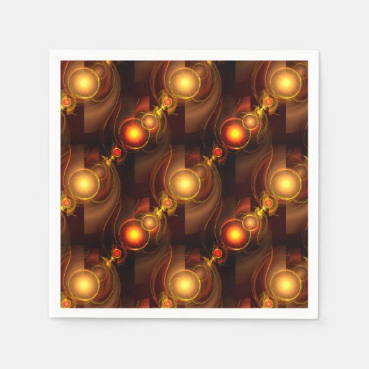 Gold Modern Boho Elegantes abstraktes Kunstmuster Serviette (Vorderseite)