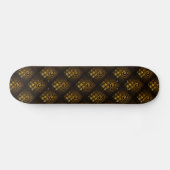 Gold Modern Boho Elegantes abstraktes Kunstmuster Skateboard (Horizontal)